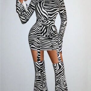 SHEIN Black and White Zebra Print Outfit